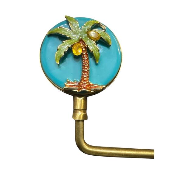 SPRING STREET CREAM GOLD RHINESTONE PURSE HOOK FOLDABLE HANDBAG TABLE HOLDER - Picture 2 of 4